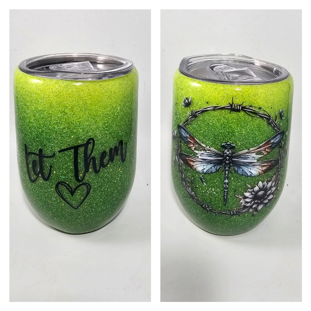 Let Them Dragonfly Wine Tumbler
